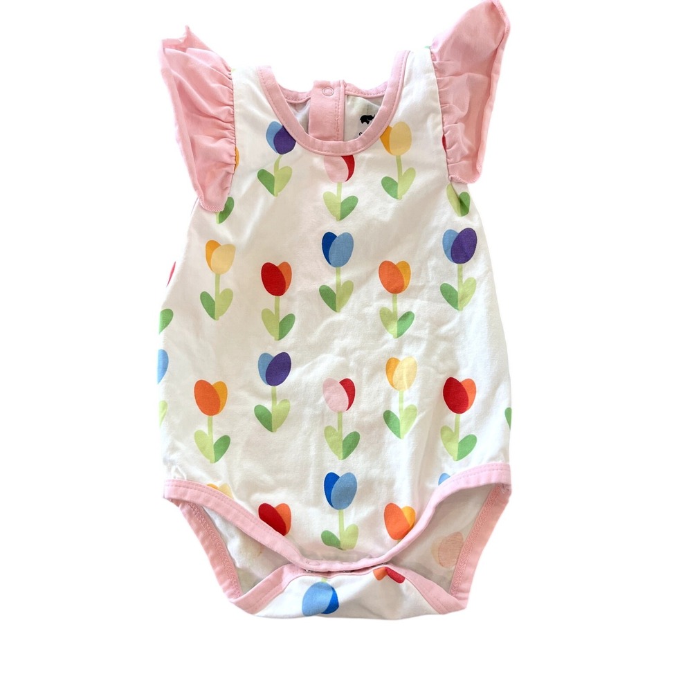 Monica + Andy Baby 1pc Rainbow Tulips Outfit Girls Size 9-12 months